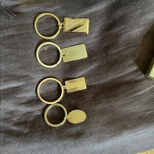 4 piece gold plated Keychain Set
